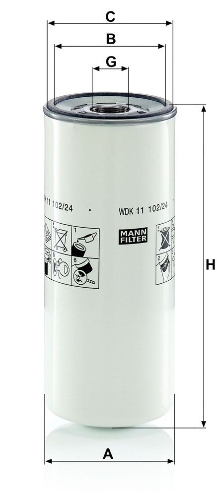 Filtro de combustible MANN-FILTER WDK 11 102/24 para Volvo B9