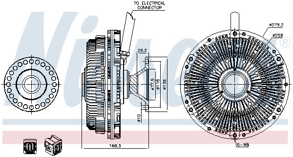 Embrague de ventilador de radiador NISSENS 86197 para DAF CF