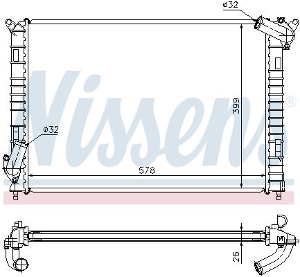 Radiador de motor NISSENS 69701A