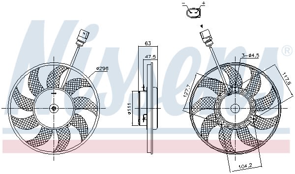 Ventilador de refrigeración de motor NISSENS 85866 para Audi A3