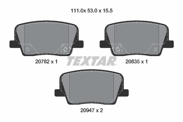 Pastillas de freno de disco TEXTAR 2078201 para Ssangyong Rexton