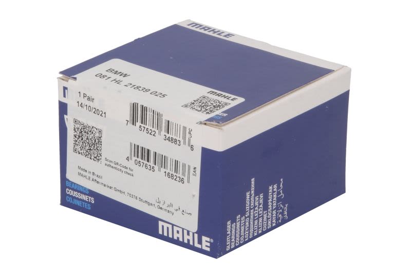 Casquillo de bancada de cigüeñal MAHLE 081 HL 21839 025 para BMW Serie 1 (E81) 2006-2011