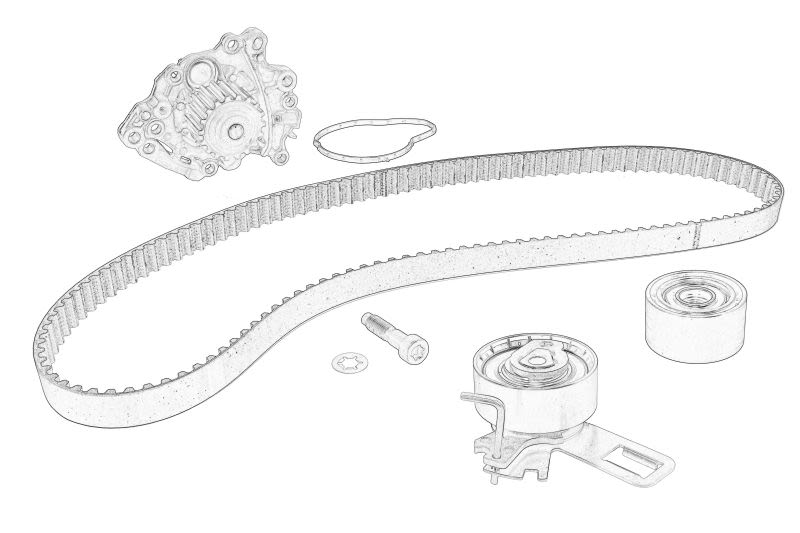 Kit de bomba de agua y correa de distribución OE PEUGEOT 1638159680 para Citroen C3 III
