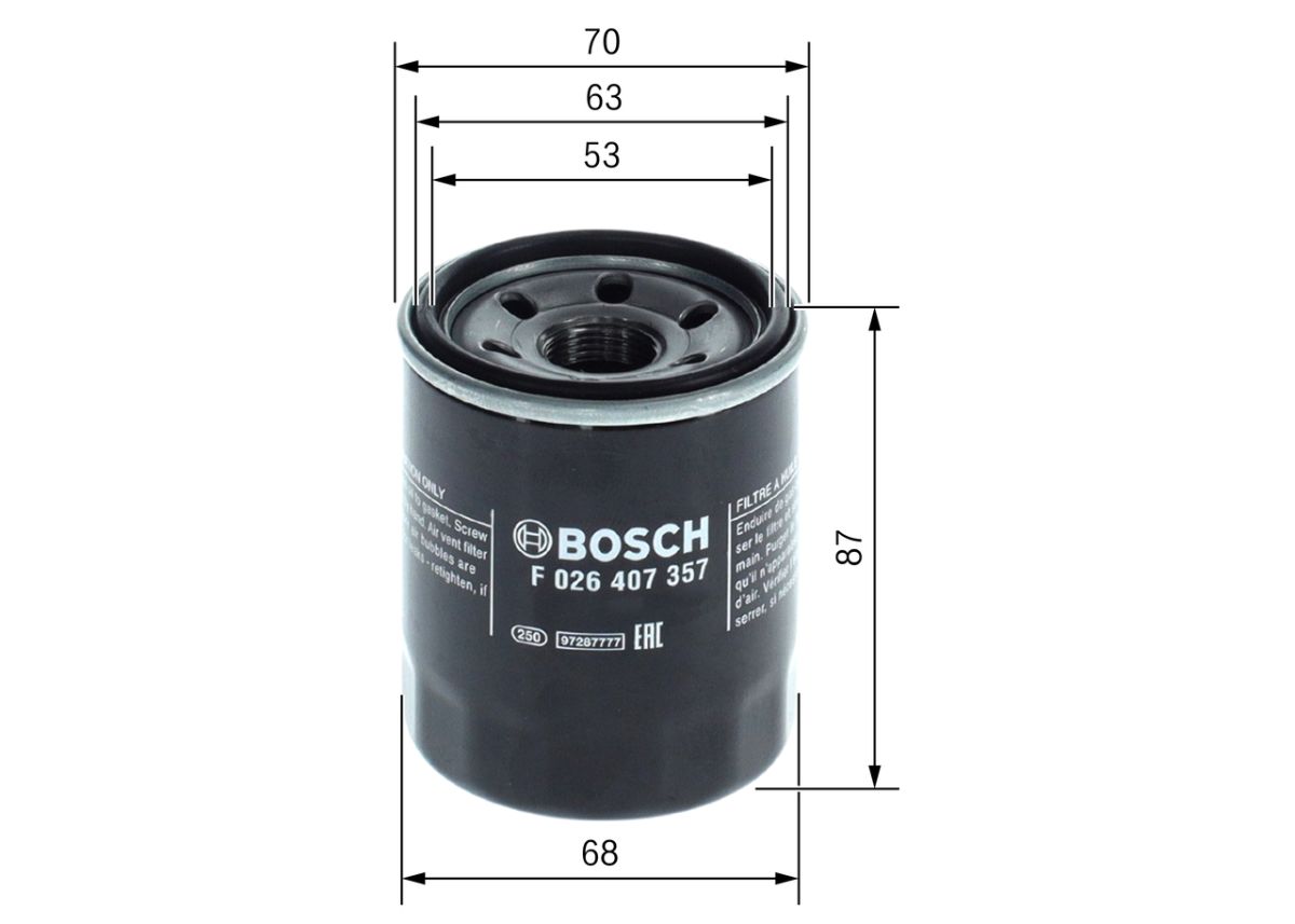 Filtro de aceite BOSCH F 026 407 357 para Hyundai I10 I