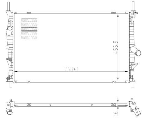 Radiador de motor NRF 59293 para Ford Transit