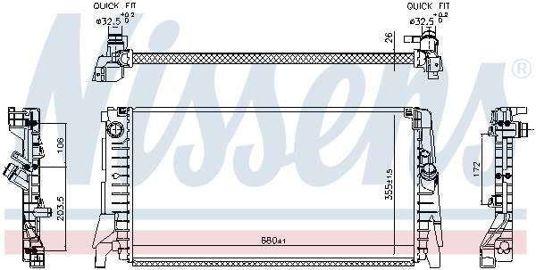 Radiador de motor NISSENS 606340 para BMW Serie 1 (F40) 2019-