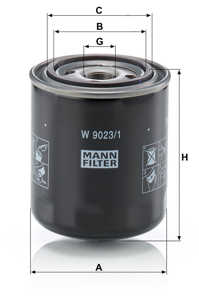 Filtro hidráulico MANN-FILTER W 9023/1 para Scania K I