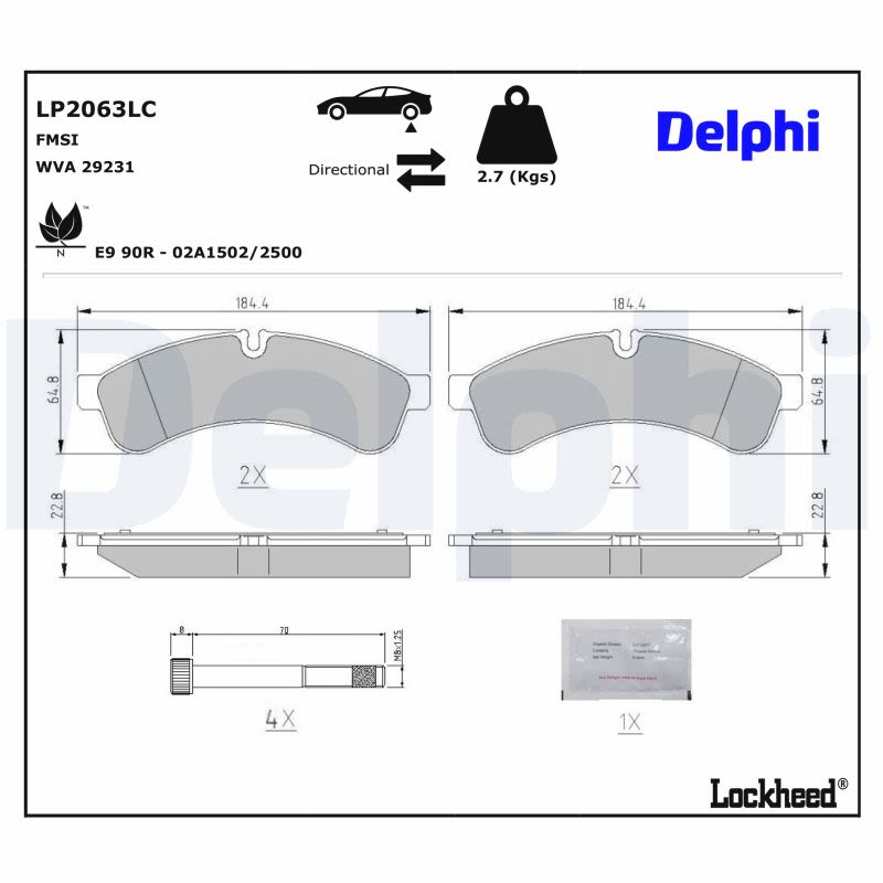 Pastillas de freno de disco DELPHI LP2063LC para Iveco Daily V