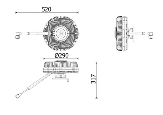 Embrague de ventilador de radiador MAHLE CFC 276 000P para DAF CF