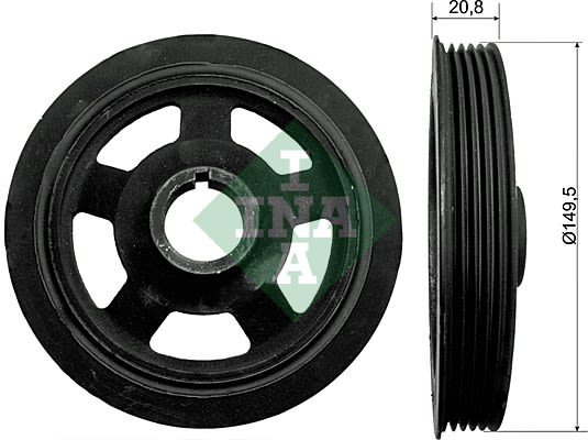 Polea de cigüeñal INA 544 0092 10 para Hyundai Accent IV