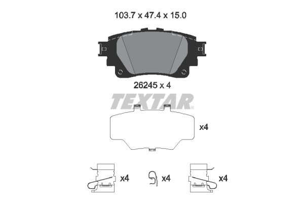 Pastillas de freno de disco TEXTAR 2624501 para Toyota Yaris Cross
