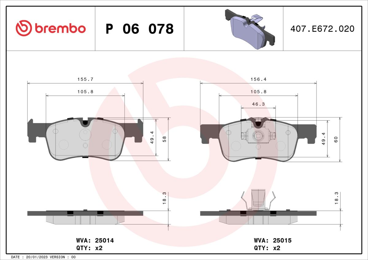 Pastillas de freno de disco BREMBO P 06 078