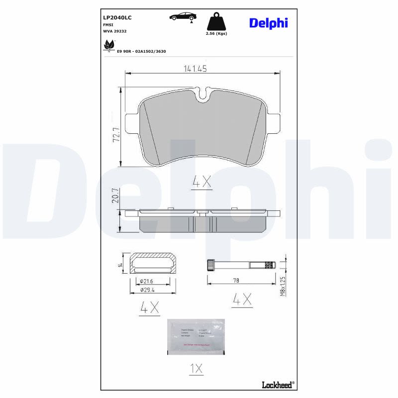 Pastillas de freno de disco DELPHI LP2040LC para Iveco Daily V
