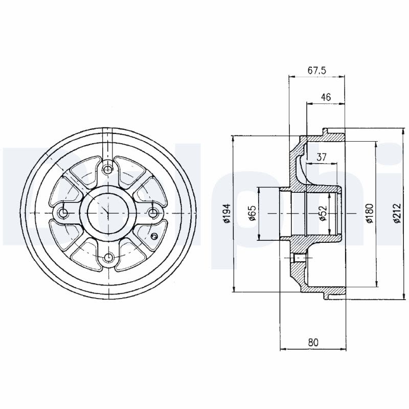 Tambor de freno DELPHI BF324 para Peugeot 206