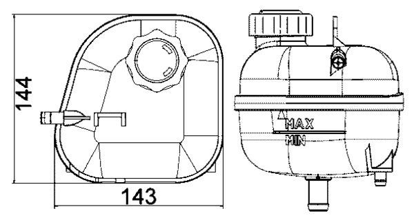 Estanque de expansión de refrigerante MAHLE CRT 85 001S