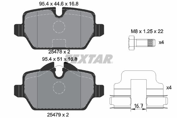 Pastillas de freno de disco TEXTAR 2547801 para Mini Paceman (R61) 1.6/1.6D/2.0D
