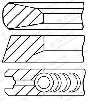 Juego de anillos de pistón GOETZE 08-445200-00 para Scania K I