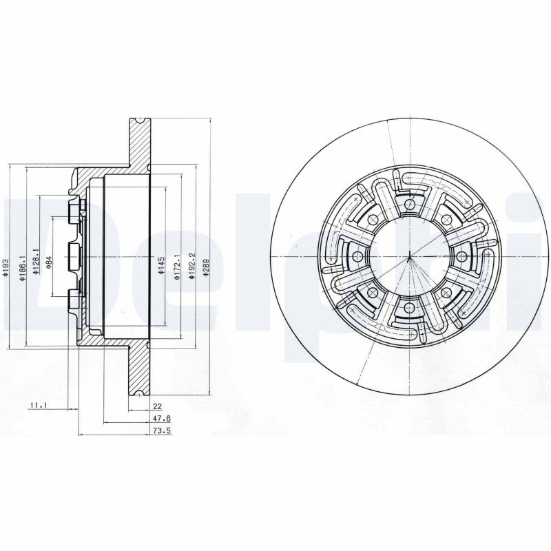 Disco de freno DELPHI BG4171 para Iveco Daily I