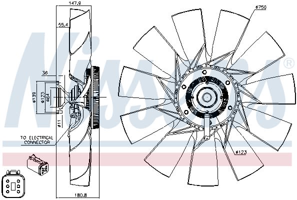 Embrague de ventilador de radiador NISSENS 86131 para Scania G I