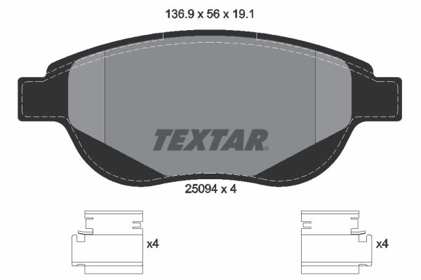 Pastillas de freno de disco TEXTAR 2509401 para Citroen C4