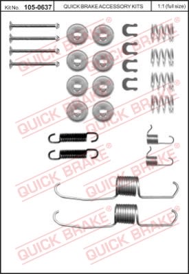 Kit de accesorios de balatas de freno QUICK BRAKE 105-0637 para Toyota Coroll