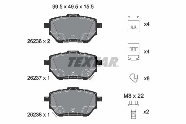 Pastillas de freno de disco TEXTAR 2623601 para Toyota Yaris Cross