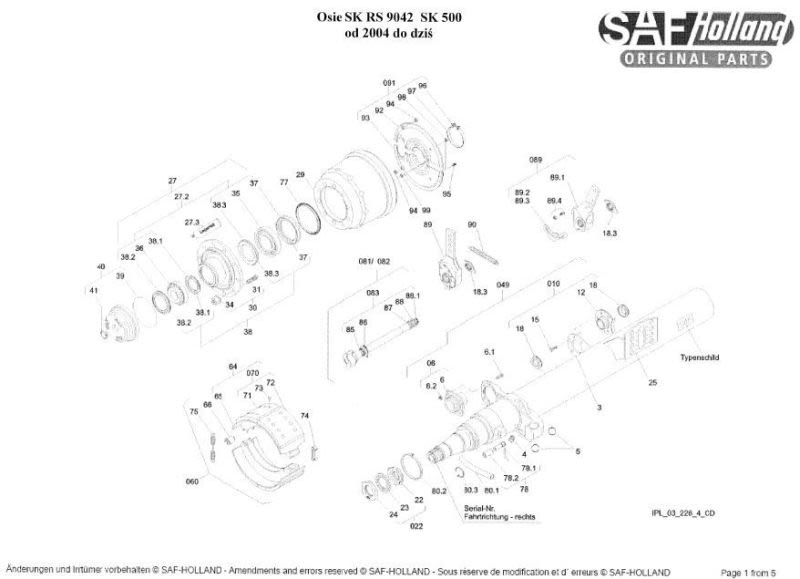 Juego de balatas de freno SAF 3 434 3653 00 para SAF S