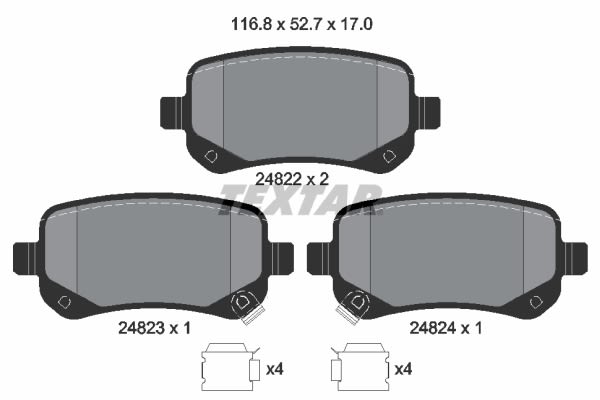 Pastillas de freno de disco TEXTAR 2482201 para Volkswagen Routan