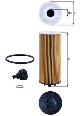 Filtro de aceite KNECHT OX 1238D para BMW Serie 1 (F40) 2019-