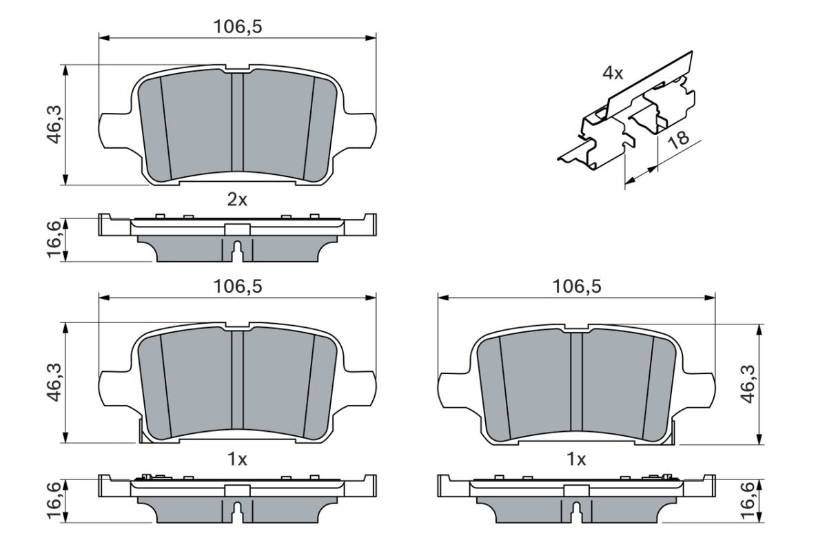 Pastillas de freno de disco BOSCH 0 986 424 839 para Opel Astra K