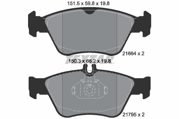 Pastillas de freno de disco TEXTAR 2166404 para Mercedes-Benz Clase C (W202) 1993-2000