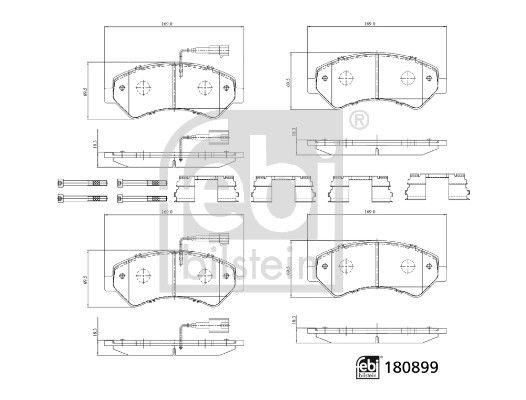 Pastillas de freno de disco FEBI 180899 para Peugeot Boxe