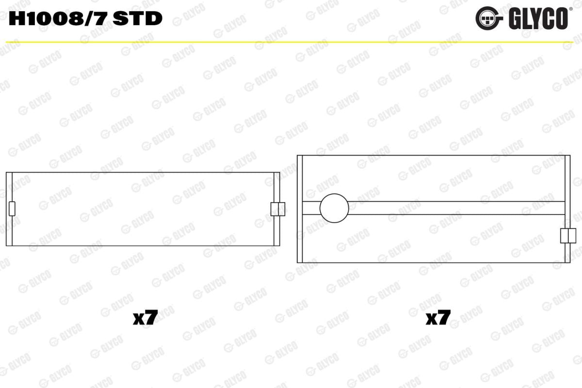 Casquillo de bancada de cigüeñal GLYCO H1008/7 STD para Volvo B9
