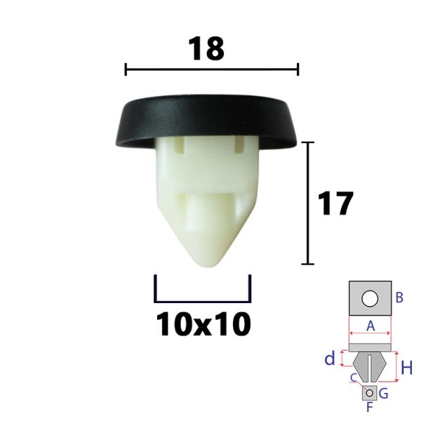 Pin de tapicería ROMIX ROM C60409 para Volkswagen Golf V