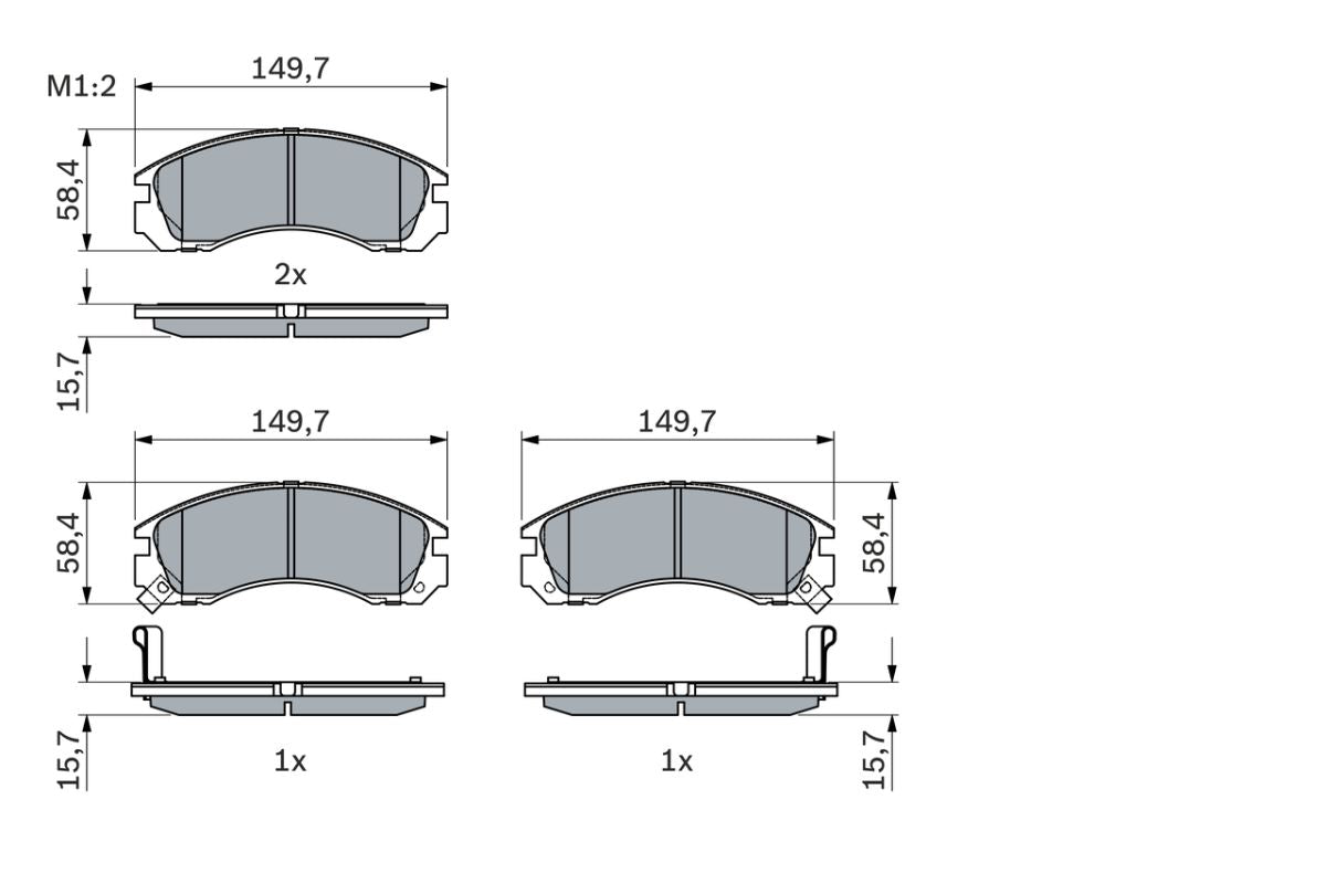 Pastillas de freno de disco BOSCH 0 986 424 523 para Mitsubishi L200