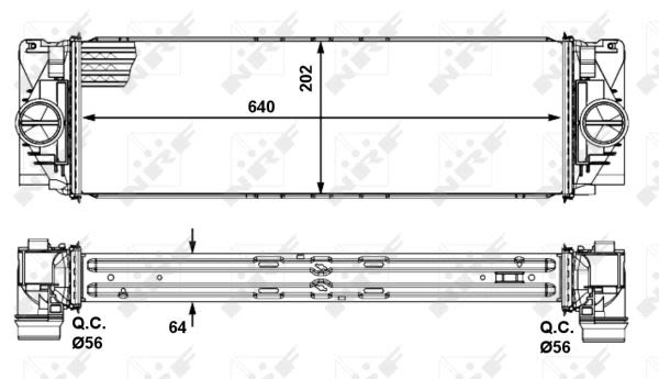 Enfriador de aire de carga (intercooler) NRF 30505 para Mercedes-Benz Sprinter 3-T (B906) 2006-2020