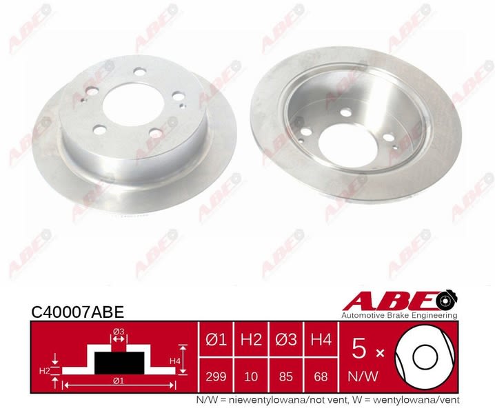 Disco de freno ABE C40007ABE para Ssangyong Actyon I