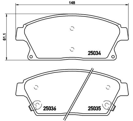 Pastillas de freno de disco BREMBO P 59 077 para Chevrolet Cruze