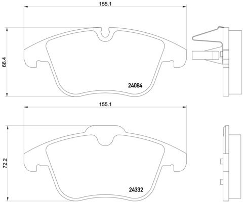 Pastillas de freno de disco BREMBO P 61 106 para Citroen C5 I
