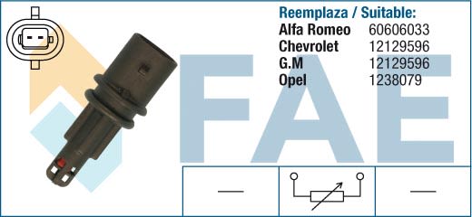 Sensor de temperatura de aire de admisión FAE 33225 para Chevrolet Cruze