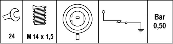 Sensor de presión de aceite HELLA 6ZL 003 259-491 para Chevrolet Aveo / Kalos