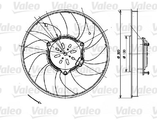 Ventilador de refrigeración de motor VALEO 696082 para Mercedes-Benz Sprinter 3-T (B906) 2006-2020