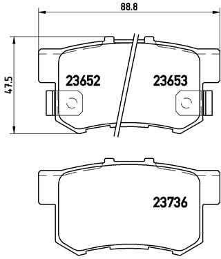 Pastillas de freno de disco BREMBO P 28 039 para Honda CIVIC VII