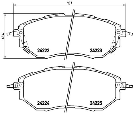 Pastillas de freno de disco BREMBO P 78 017 para Subaru Imprez