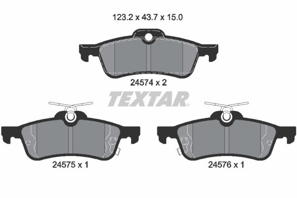 Pastillas de freno de disco TEXTAR 2457401 para Toyota Yaris