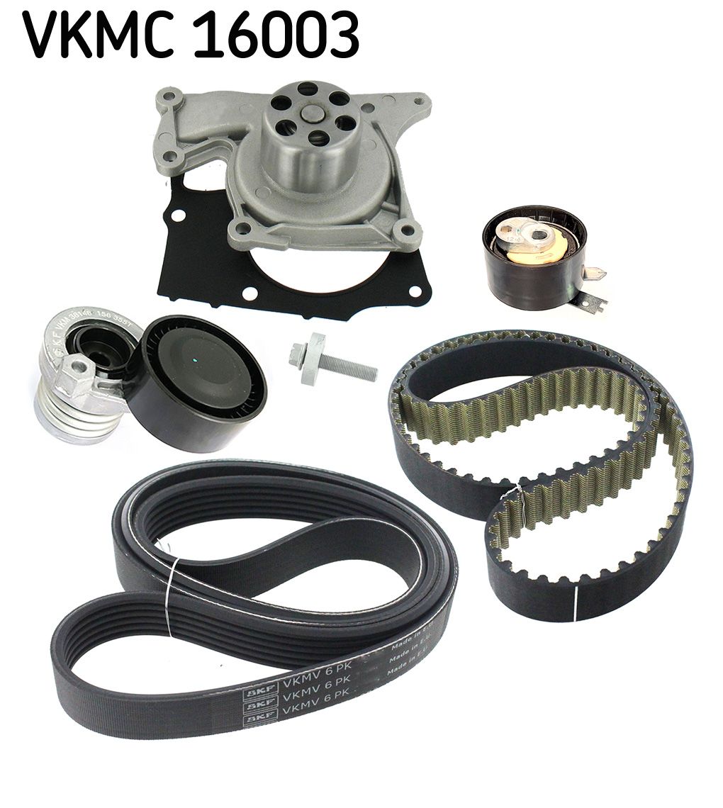 Juego de bomba de agua y correa de distribución/acanalada SKF VKMC 16003 para Mercedes-Benz Clase A (V177) 2018-