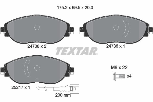 Pastillas de freno de disco TEXTAR 2473803 para Audi A3