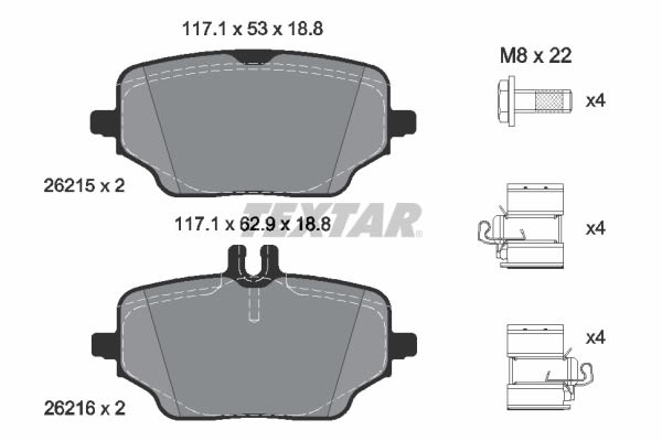 Pastillas de freno de disco TEXTAR 2621501 para Mercedes-Benz GLE (C167) 2019-