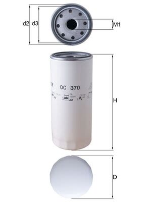 Filtro de aceite MAHLE OC 370 para Volvo B9