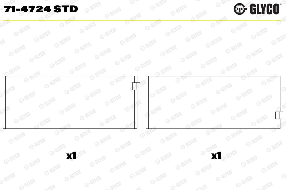Juego de metales de biela GLYCO 71-4724 STD para Mercedes-Benz Clase A (W176) 2012-2018
